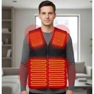 MAX 스마트 온열 3단 온도조절 열선 기모 안감 조끼 발열 패드 방한 보온 V넥 베스트 (2장이상추가할인)