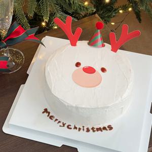 디유 수제 크리스마스 레터링 케이크 시트 만들기 키트 선물 diy 세트 화이트 1호 케이크 지름 15cm_4종류