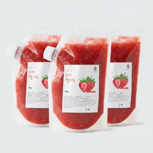 동화속딸기 수제 딸기청 국산 자일로스 홈 카페 에이드 라떼 납품 대용량500gx3