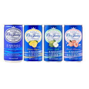 1+1 초정탄산수190ml 골라담기 (플레인/복숭아블라썸/그린애플/유자진저) 총 60캔