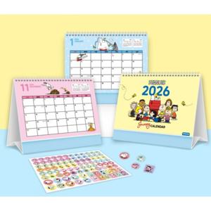 J2K 2026 탁상용 캘린더 스누피 캐릭터 데코 달력