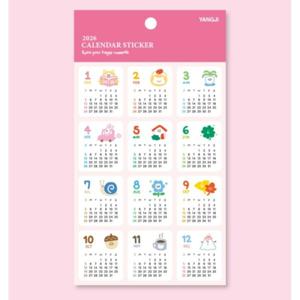 J2K 2026 캘린더 스티커 달력 다꾸 일정관리 일러스트