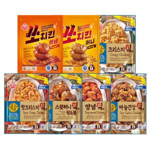 오뚜기 치킨 크리스피/핫크리스피/양념/마늘간장/스윗허니윙봉/쏘치킨 양념/쏘치킨 허니 7종 택 3개