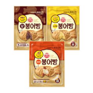 오뚜기 꼬리까지 가득 찬 붕어빵 팥/슈크림/피자 2개+1개 골라담기 (총 3개)