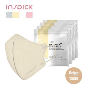 인스픽 -3도씨 쿨 마스크 대형 베이지 100매 새부리형 코편없는마스크