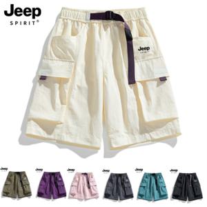 1+1 JEEP SPIRIT 남녀공용 커플카고 반바지S-8XL 5부 팬츠 루즈핏 빅사이즈 캐주얼 트레이닝팬츠K26