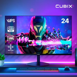 큐빅스 LG IPS 패널 24인치 모니터 FHD 100Hz 베젤리스 광시야각 CX240F100