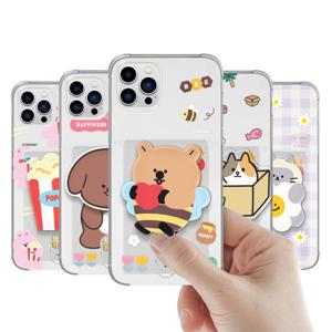 스마트톡 카드수납 투명 젤리케이스 갤럭시S24 S23 S22 S21 노트20 퀀텀 A53 A34 A33 A24 A52 아이폰15 14