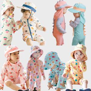 여아 아동 아기 수영복 유아 래쉬가드 바디슈트 세트