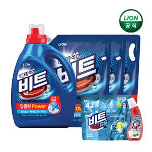 [GS단독] 비트 딥클린파워 액체세제 3L용기 + 2L리필*3개 (+증정 캡슐5입+바르는비트)