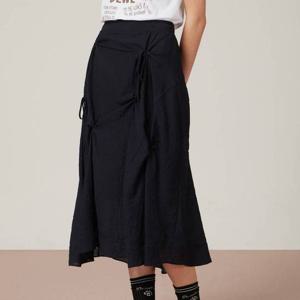 [듀엘]하이웨스트 텐셀 플레어 롱 스커트(D253MSD007)