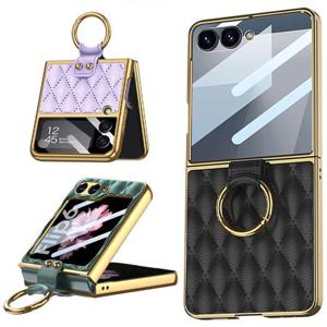 갤럭시Z플립7 FE 6 5 4 3 제트 지 럭셔리 링 스탠딩 가죽 케이스