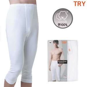 [TRY]남성 라이프7부하백색C 7부내복바지 면100