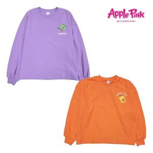 [애플핑크][애플핑크] 자수 퍼프소매 크롭 맨투맨 (APK8Q102GS)