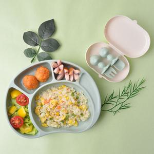 베니앙 자기주도 실리콘 흡착 유아식판+스푼포크세트