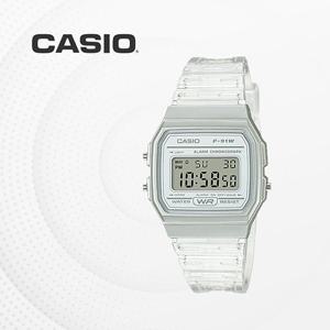 카시오 CASIO 남여공용 투명밴드 빈티지 전자 손목시계 F-91WS-7