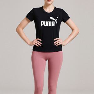 [푸마]푸마 PUMA 에센셜 로고 여성 반팔티 블랙 586774-01
