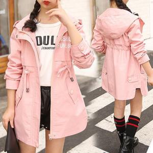 [다미주니어]허리조임영문야상 후드점퍼 봄가을 주니어 여아 야상 자켓 초등외투 아우터 바람막이