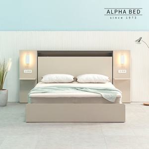 알파침대 그레이스 LED 호텔식 수납침대 Q/K공용+협탁 1개