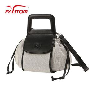 [팬텀] 여성 투톤 캔버스 배색 토트백 221B3BG654_BK