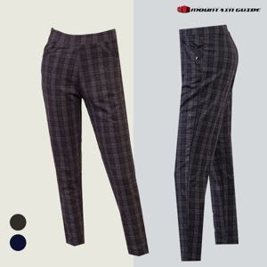 봄가을 등산복단체작업스판 골프여성체크밴딩바지 PGW-P2203-306