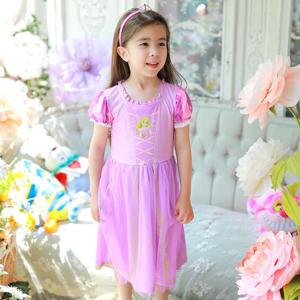 [도담도담]기본형 라푼젤 반팔 공주 드레스 아동 여아 유아 어린이 원피스 조카 어린이날 옷