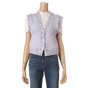 [포커스]버튼 트위드 니트 베스트_FW2J7VT0279