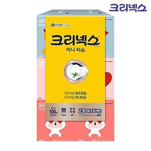[땡큐온]크리넥스 미니 카카오 각티슈 230매 6입 x1팩