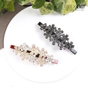 [KNOTXKNOT] 국내제작 플라워 쉐이프 메탈 크리스탈 자동핀