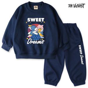 [벤힛키즈]키즈~주니어 톰과제리 오버핏 특양면 맨투맨/밴딩 트레이닝 바지 상하의 세트 WBTJOM1003F