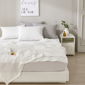 쿨슬립 시어서커 여름홑이불+패드+베개커버 패드세트 Q퀸