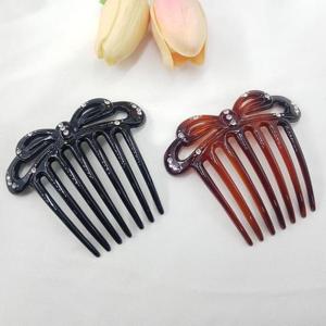 리본 큐빅 대형 올림머리 헤어 빗핀