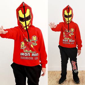 아이언맨 옷 가면 상하복 세트 기모