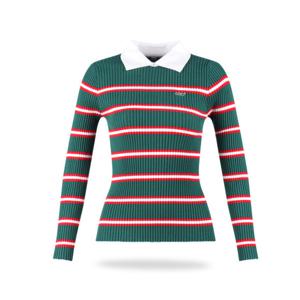 럭스골프 LB3A624W 여성 슬림핏 배색 긴팔 골프니트