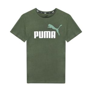 [푸마 주니어]푸마 키즈 에센셜플러스 투컬러 로고 주니어 아동 반팔 티셔츠 머틀그린 586985-30