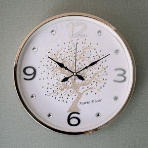 행운나무 벽시계(대) 골드아이보리