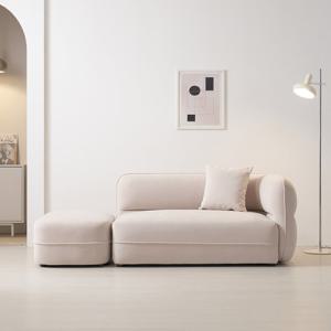 까사레브 알리 2인 소파(좌형)+스툴 아쿠아텍스 생활방수 패브릭 모듈소파