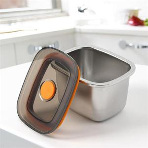 [온프레시] 락킹 직사각 스텐 밀폐용기 450ml 반찬통