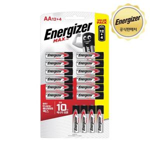 에너자이저 알카라인 맥스 건전지 AA 12입 + 4입