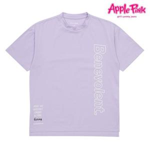 [애플핑크]레터링 트임 반팔 티셔츠
