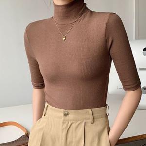 여성티셔츠 F006264 골지니트 7부 폴라티셔츠 이너티