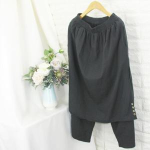 [쿨젠]blu_린넨랩통치마바지  SOK