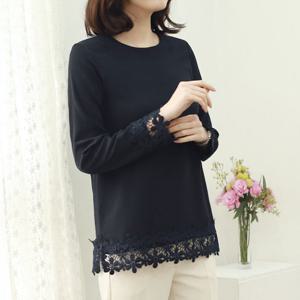 [웬디즈갤러리]로에 플라워 데코 블라우스 QBL003