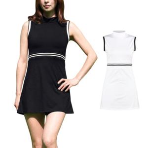 보스케 여성 여름 골프웨어 골프 모크넥 민소매 원피스 L030523W