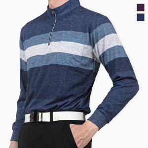 토마스하디 남성 라인 배색 면 긴팔 반집업 Model No_I2-4W008