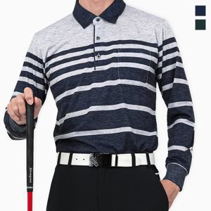 토마스하디 남성 줄무늬 긴팔 카라 티셔츠 Model No_I2-4W009