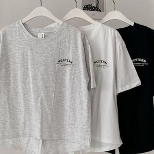 305K027S 트임 빅사이즈미시옷 여성큰옷 반팔티 웨스