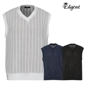 B.엣지애 남성 레이스펀칭 브이넥 펀칭조끼 MCVM4NAD6141