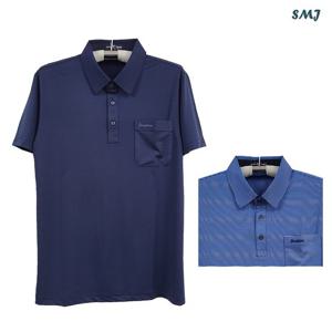 [에스엠진]SMJ1790 남자 반팔 카라 티셔츠 스판 중년 남성 반팔