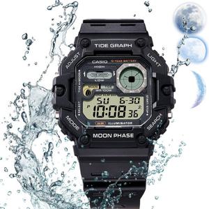 카시오 스퀘어 빅사이즈 문페이즈 낚시 군인시계 WS-1700H-1A